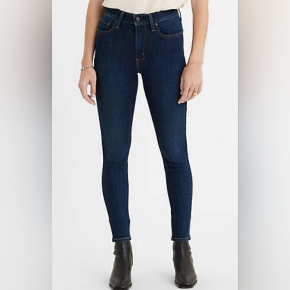 LEVI'S 721 Women's Size 27 Casual High-Rise Dark Blue Denim Skinny Ankle Jeans